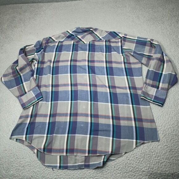 Vintage H Bar C Shirt Men 17.5 Western Pearl Snap Long Tail Rancher Cowboy - Picture 13 of 16